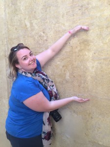 Brandi points out the location of the Twelfth Dynasty princess Neferuptah (c. 1842-1794 BC) at the Temple of Medinet Madi in the Fayum, whom she has been researching for her doctoral thesis.